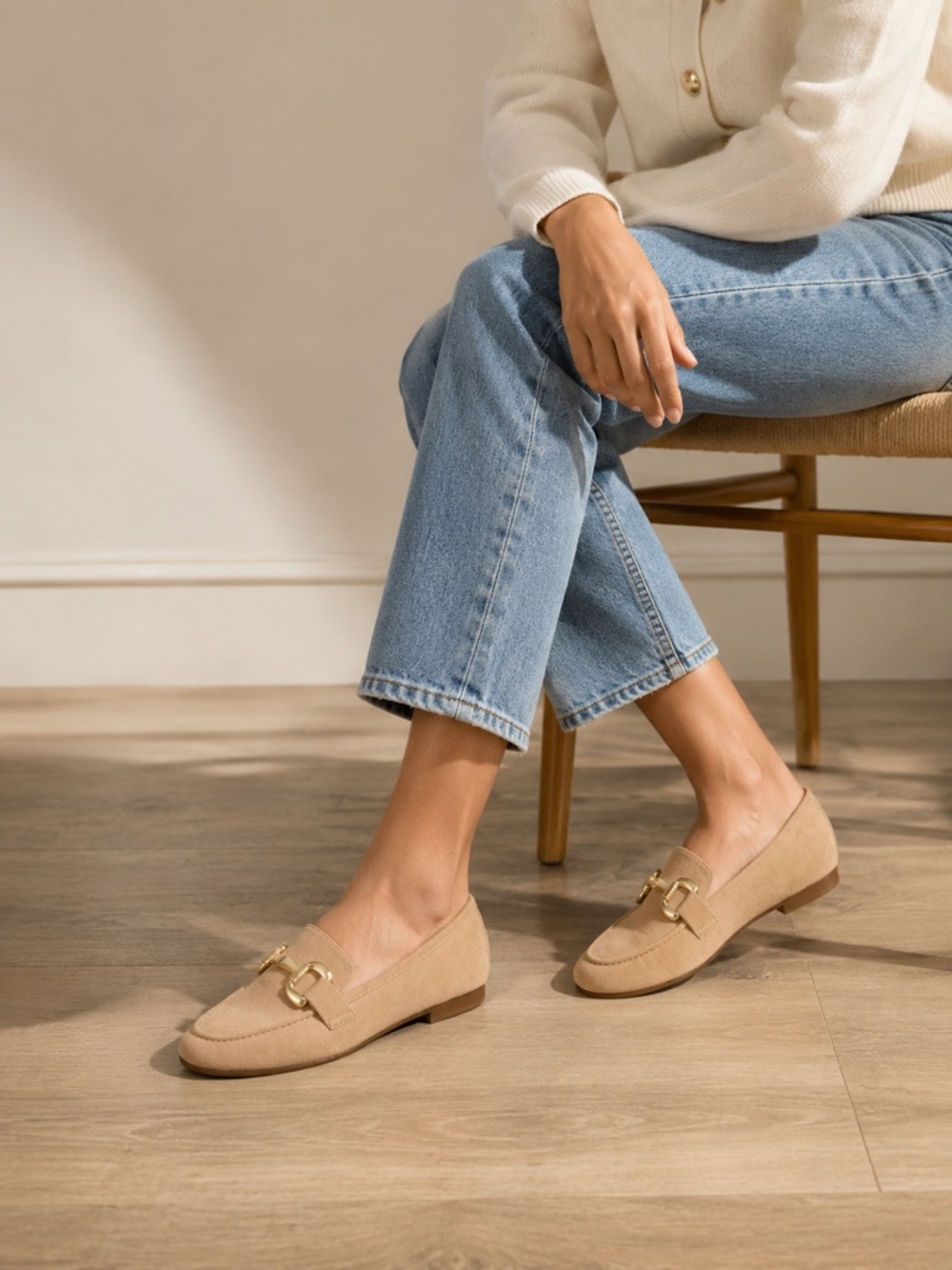 A New Day Carolyn Horsebit Loafers Tan Faux Suede Size 11 NWT
